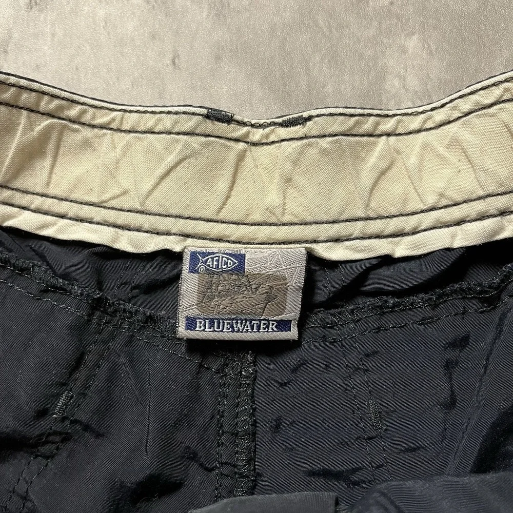 AFTCO Shorts Mens Size 28 Black Nylon Fishing Outdoor Cargo Hunting - Picture 3 of 11